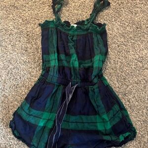 Aerie Teal and Navy Plaid Romper